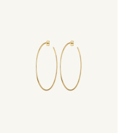 Round Brass Long Earrings